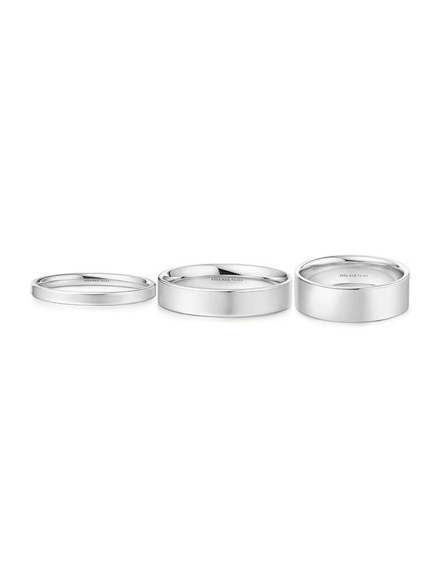 아니아 하이에 스무스 밴드 925 실버 반지 2mm,4mm,6mm R064-02H_03H_04H 착용컷