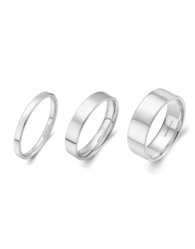 아니아 하이에 스무스 밴드 925 실버 반지 2mm,4mm,6mm R064-02H_03H_04H 착용컷