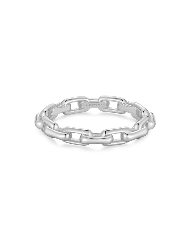 [아니아 하이에] [김연아,여름,공찬,안소희 착용]실버 페이퍼클립 링크 925 실버 반지 R067-01H