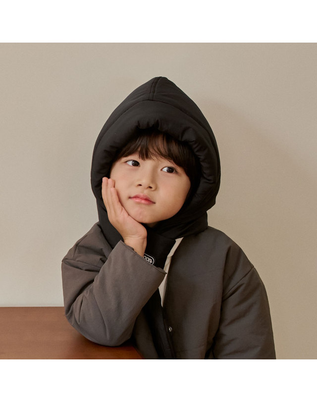 아웃도어프로덕츠 아웃도어 프로덕츠 키즈 포근 후드 패딩 머플러 착용컷