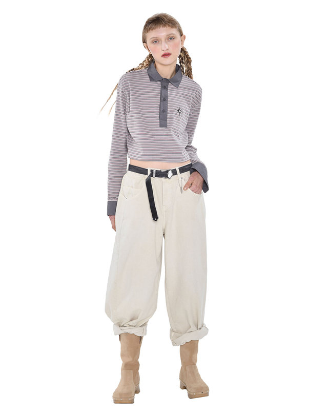 엔디에이 Beagle Pants Beige 착용컷