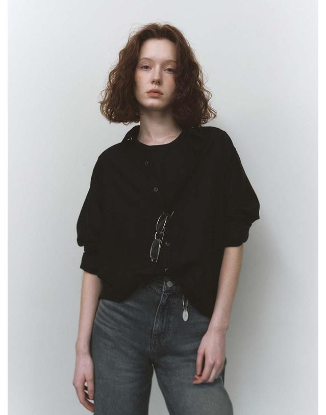 엔디에이 Betty Blouse _4color 퍼플 착용컷