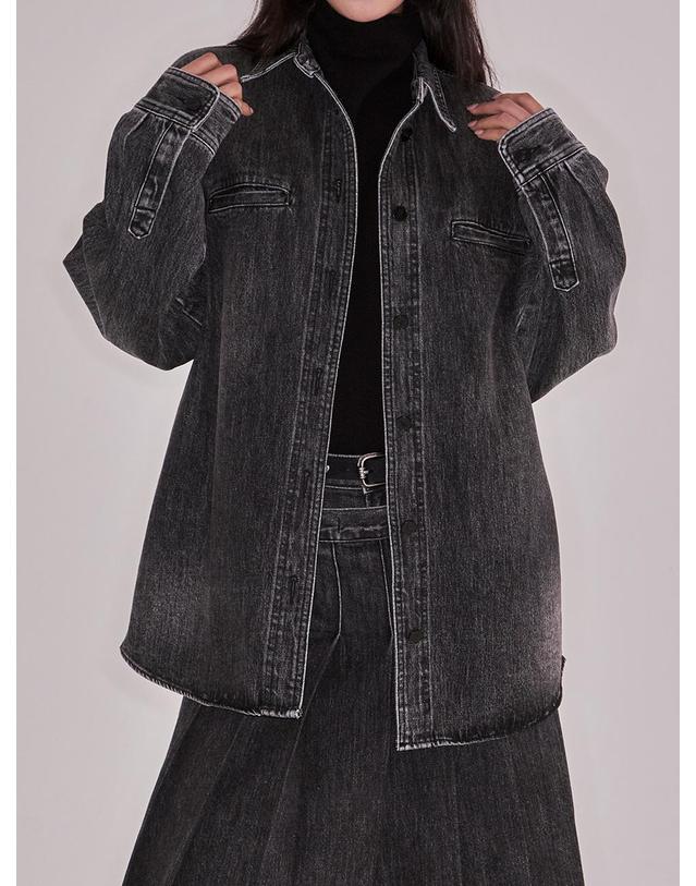 엔디에이 Black Shadow Denim Shirt 착용컷
