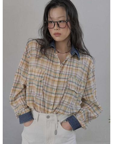 엔디에이 Denim Point Check Shirt