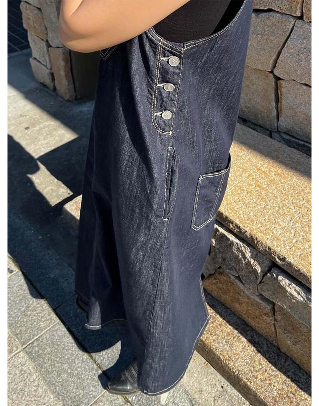 엔디에이 Non Pade Suspender Denim OPS 청록 착용컷