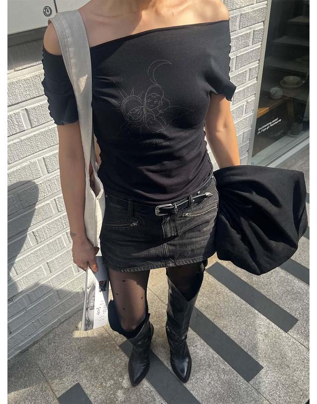 엔디에이 Sun & Moon Slim Tee_3color 화이트 착용컷