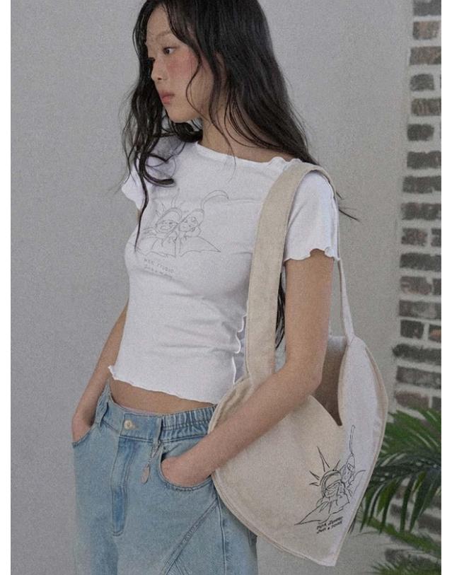 엔디에이 Sun & Moon Slim Tee_3color 화이트 착용컷