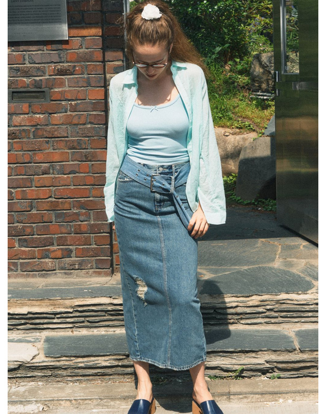 엔디에이 Y2K Long Skirt 착용컷