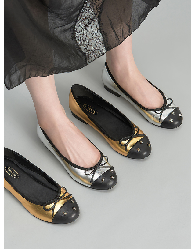 에뗄린 Bon Bon Chic Flat Shoes 봉봉 시크 플랫 - Gold 골드 착용컷