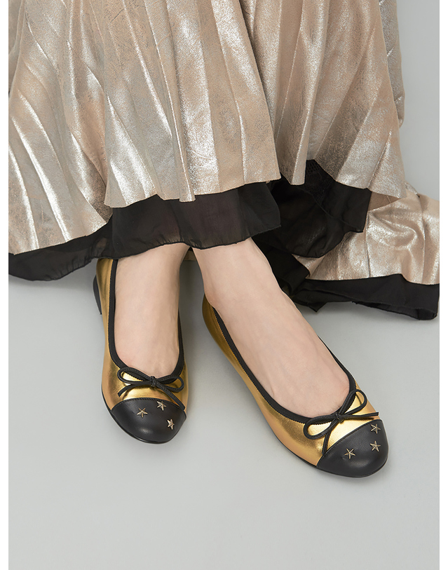 에뗄린 Bon Bon Chic Flat Shoes 봉봉 시크 플랫 - Gold 골드 착용컷