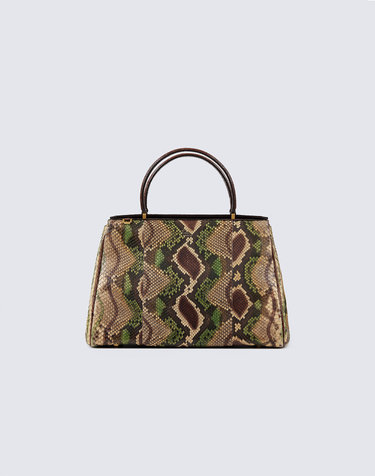[콜롬보] DIONE SOFT PYTHON TOTE SMALL BROWN