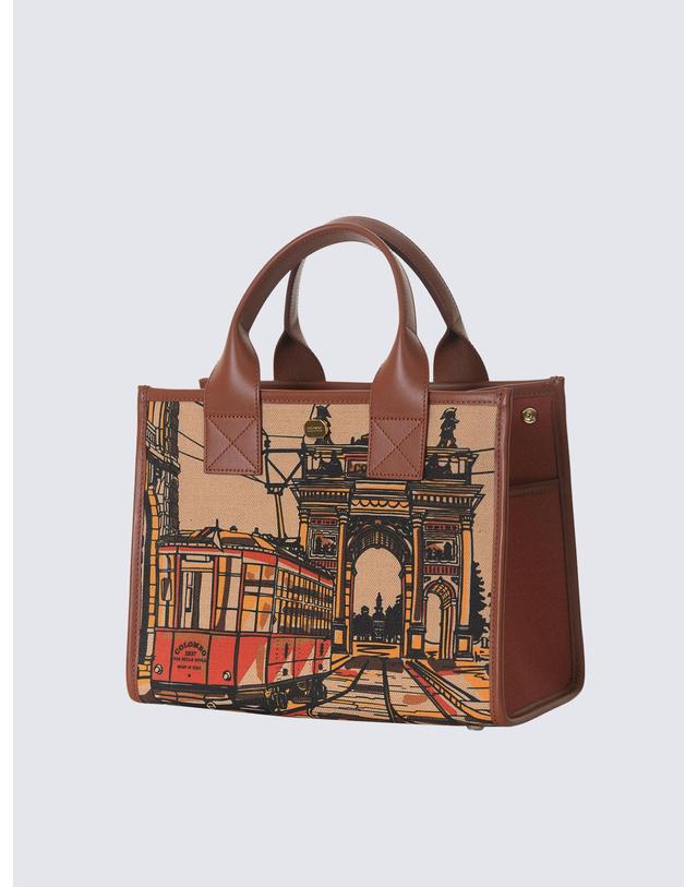 콜롬보 [콜롬보]TRAM TOTE MEDIUM BROWN 착용컷