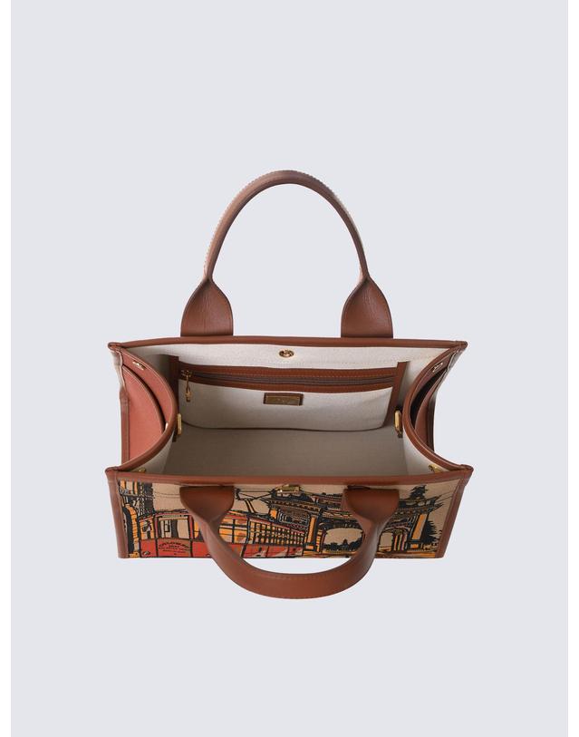 콜롬보 [콜롬보]TRAM TOTE MEDIUM BROWN 착용컷