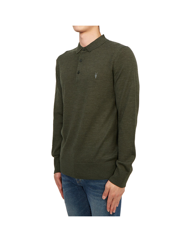 올세인츠 올세인츠 리폼 남성 카라 긴팔티셔츠 MK005D RYE GRASS GREEN ML 착용컷