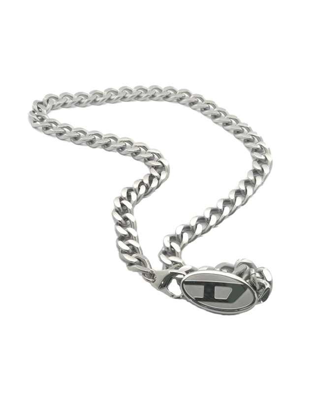 디젤 [디젤] 남성 D Logo Stainless Steel 체인 목걸이 (DX1509040) 착용컷