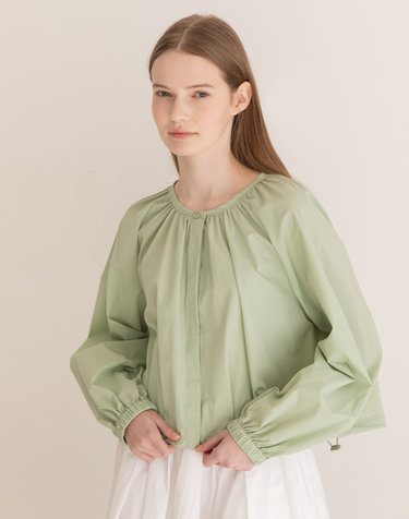 Round-neck outer blouse - Mint