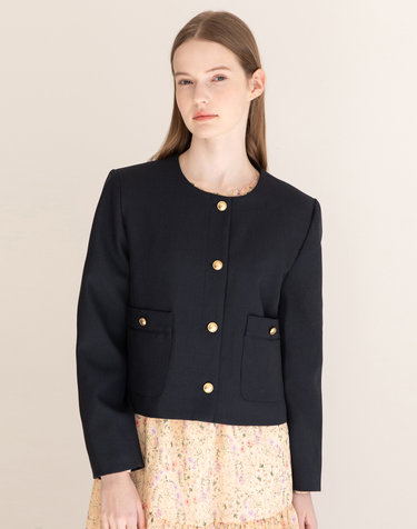Tweed minimal jacket - Navy