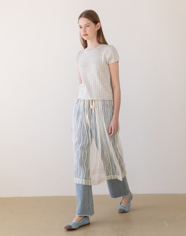 Lace layered skirt - Ivory