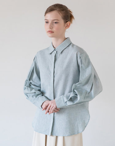 Pintuck sleeve shirt - Mint