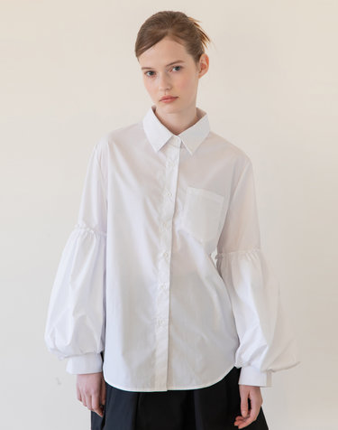 Balloon sleeve shirt - White