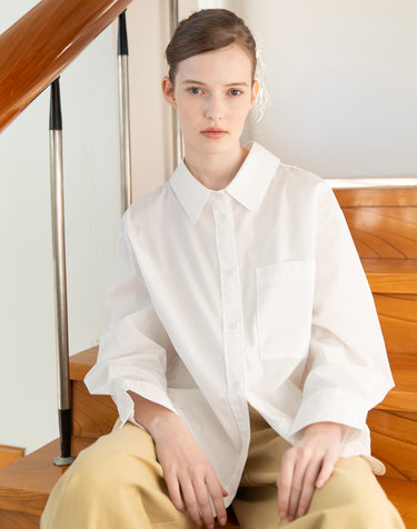Overfit slit shirt - White
