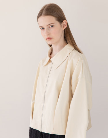 Pintuck collar jacket - Ivory