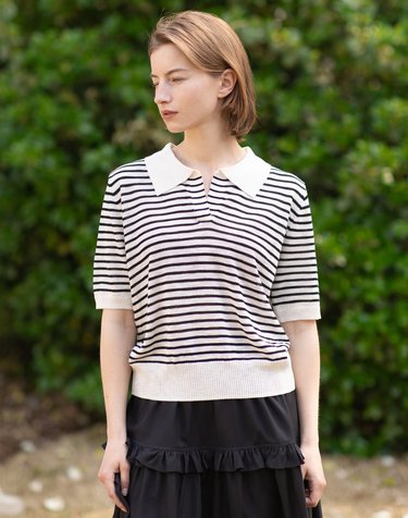 Coloring stripe knit - Black