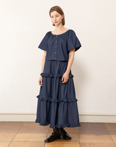 Cancan frill skirt - Indigo blue