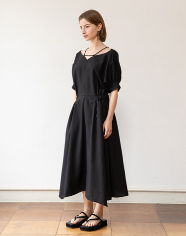 Drop shoulder dress - Black