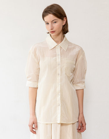 See-through blouse - Cream