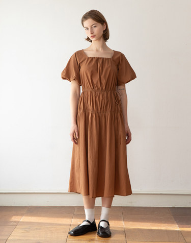Balloon sleeve dress - Camel