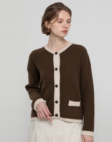 Wool knitwear cardigan - Khaki