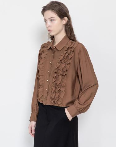 Frill crop blouse_2color