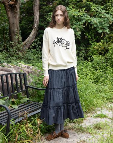 Check tiered skirt_2color
