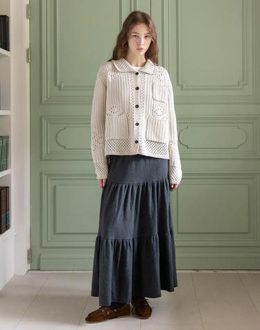 Cancan knit banded skirt_2color