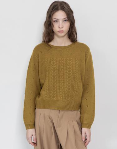 Cable round knit wear_2color