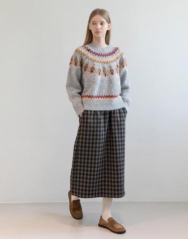 Check long skirt_2color