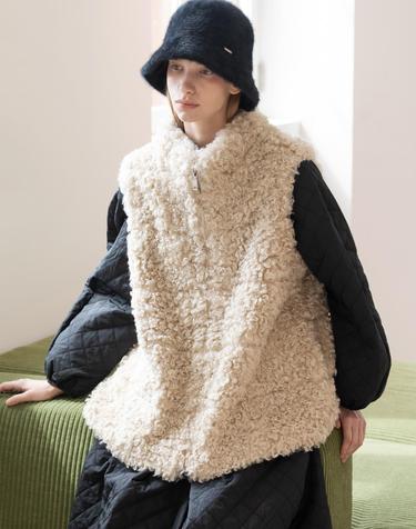Fur Zip-up Vest_2color