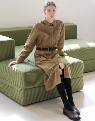 Corduroy Belted Dress_2color