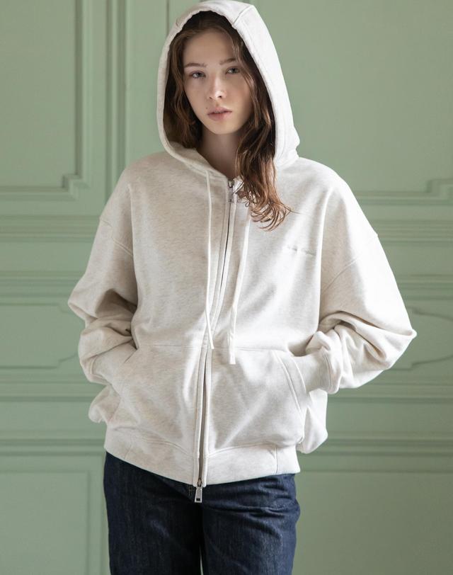 제이마크뉴욕 Logo hooded zip-up_2color 착용컷