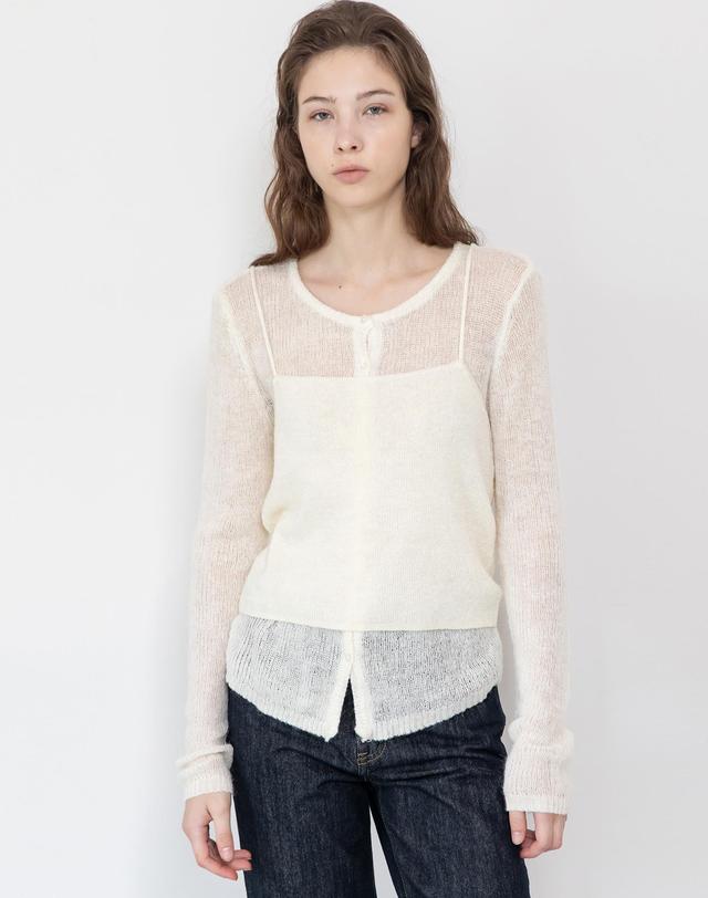 제이마크뉴욕 Bustier layered cardigan_2color 착용컷
