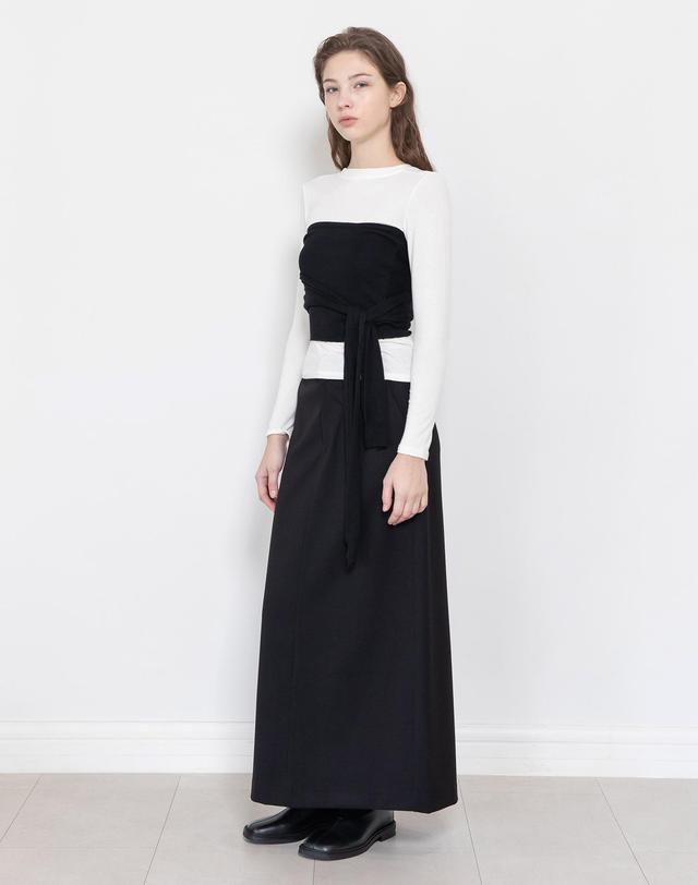 제이마크뉴욕 Slit long skirt_2color 착용컷