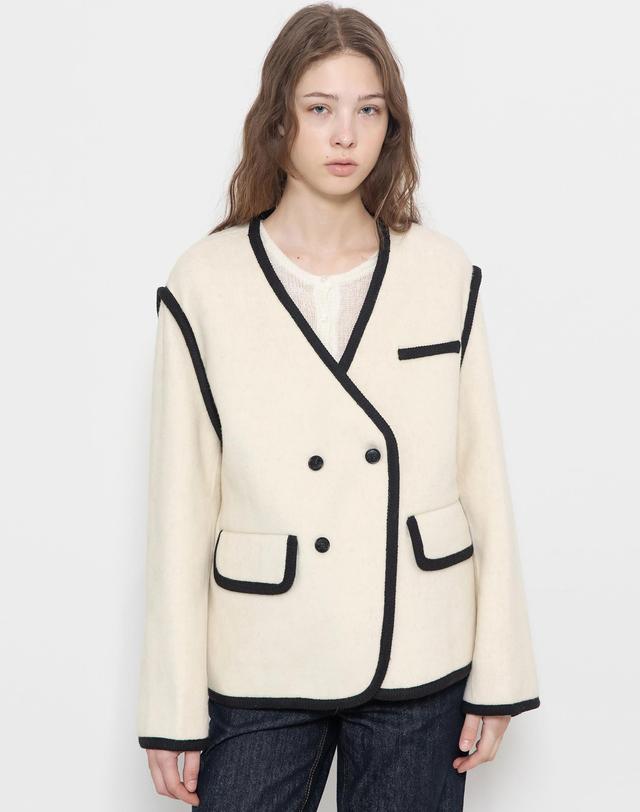 제이마크뉴욕 Handmade nocollar half coat_2color 착용컷