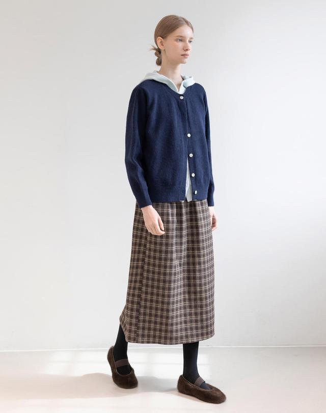 제이마크뉴욕 Check long skirt_2color 착용컷