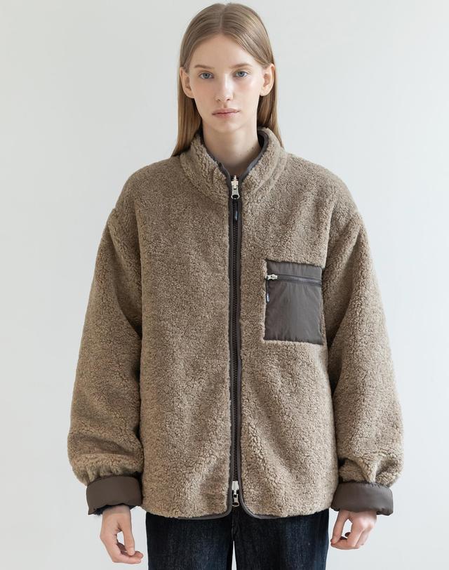 제이마크뉴욕 Over-fit Reversible Fleece Zip-up Jumper_2color 착용컷