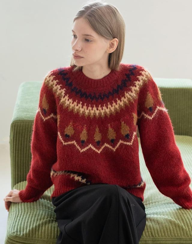 제이마크뉴욕 Nordic Logo Knitwear_3color 착용컷