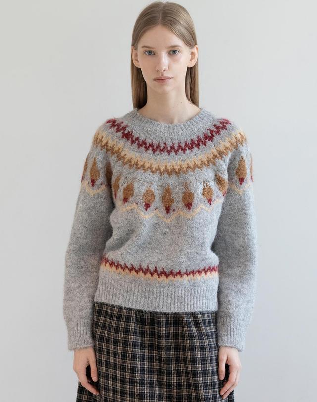 제이마크뉴욕 Nordic Logo Knitwear_3color 착용컷
