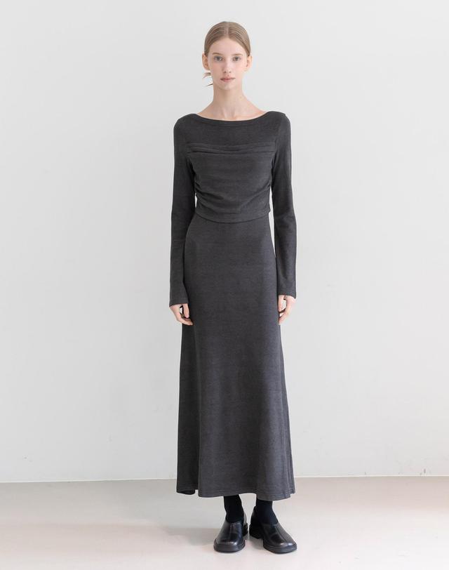 제이마크뉴욕 Boat neck Slim Dress_2color 착용컷