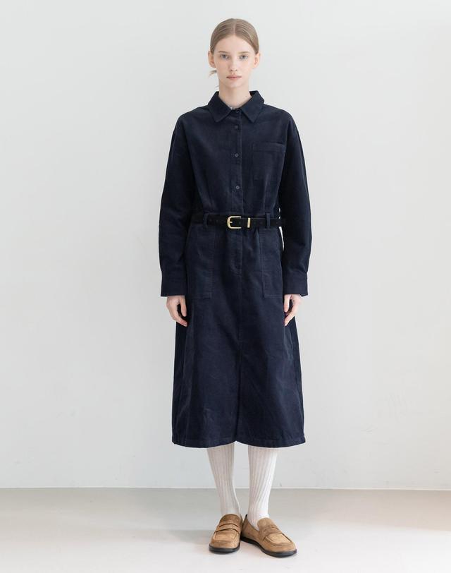 제이마크뉴욕 Corduroy Belted Dress_2color 착용컷
