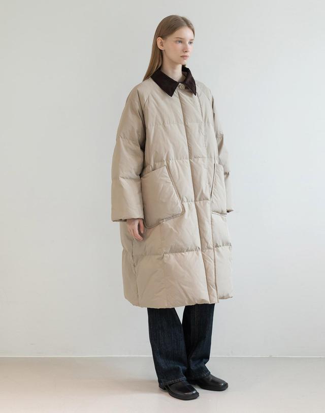 제이마크뉴욕 Oversized Coloring Long Padded Jacket_2color 착용컷